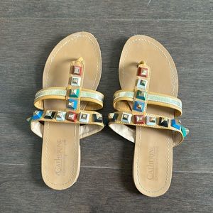 Colorful studded sandals